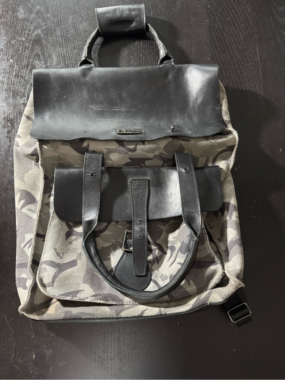 Dr Martens Leather Backpack. Camouflage/Camo. Large